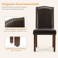 thumbnail image 5 of CONCETTA 6 Nailhead Trim Parsons Chairs, Wood Legs, Stylish Leather, Elegant Chair Set, Dark Brown, 5 of 7