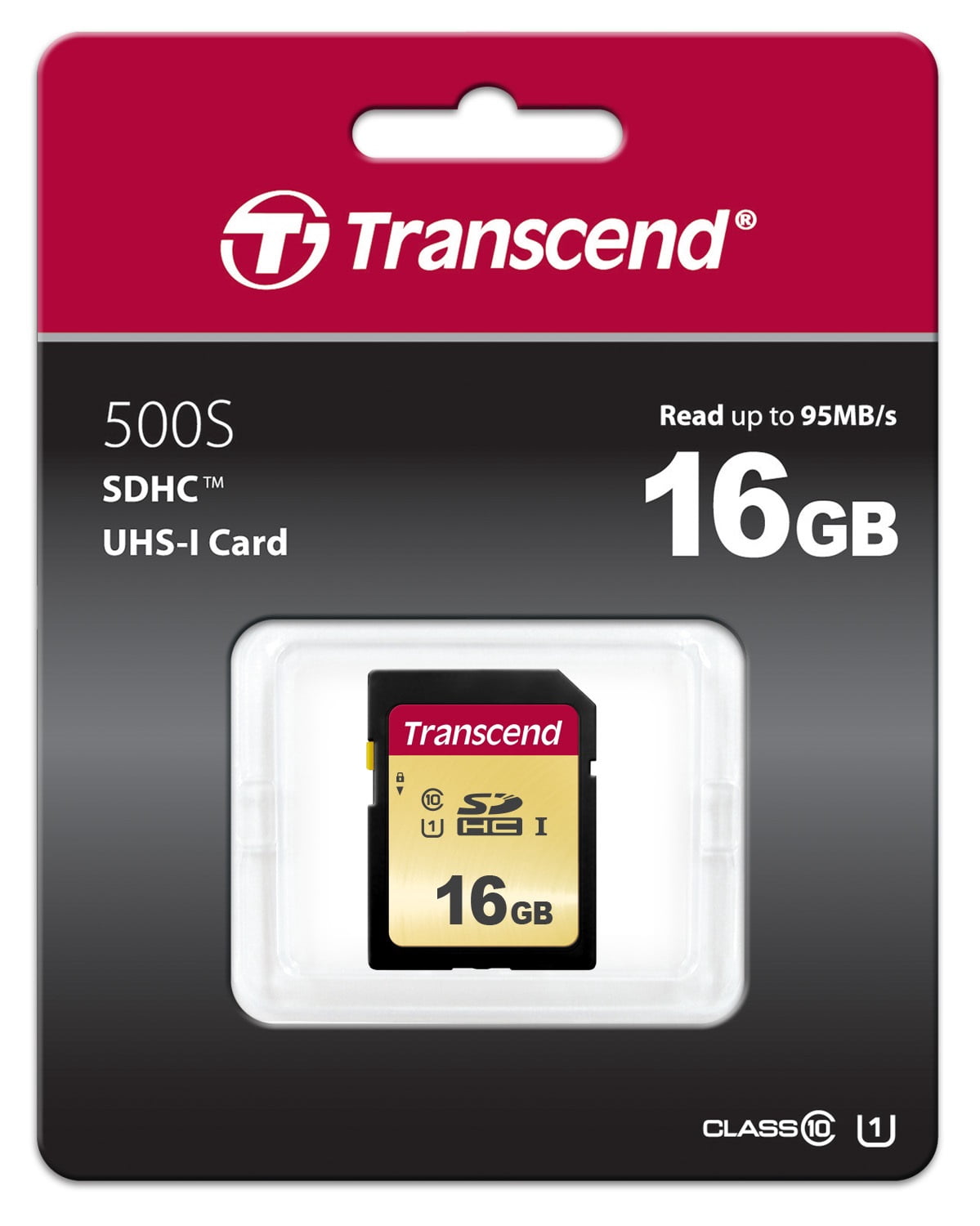 Transcend 16GB 500S UHS-I U1 SDHC Memory Card