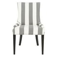 thumbnail image 2 of SAFAVIEH Becca 19''H Stripe Linen Dining Chair Flat Nail Head Grey / White, 2 of 7
