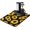 Sunflower Pattern Black, variant on 12x19in Marble Style Coffee Bar Mat: Cute Absorbent Rubber Backed Dish Drying Pad – Fits Under Espresso Machine – Hide Stains Elegant Kitchen Countertop Decor