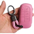 thumbnail image 4 of Alegender Pink Leather Key Fob Cover Case Remote Protector for 2017 2018 2019 2020 2021 Jeep Grand Cherokee Chrysler, 4 of 5
