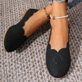 thumbnail image 2 of RUIYANQI Women's Perforated Ballet Flats Scalloped Edge Round Toe Slip On Casual Shoes Multi Color Comfortable Dressy Flats For Daily Wear Black Women Sandal, 2 of 9
