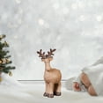 thumbnail image 5 of Brown Resin Christmas Deer Ornament, Festive Deer Figurine for Holiday Home Decor, Elegant Mantel Shelf Tabletop Decoration, Meaningful Gift for Family Friends Colleagues, 5 of 6