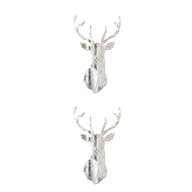Youkk Personalized Home Style 3D Mirror Wall Stickers For Creating Unique Decor Self Adhesive Living Space silver S 2Set