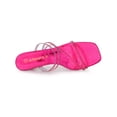 thumbnail image 4 of BLISSFUL STEP Women's Slide Sandal Rhinestone Strappy Square Toe Kitten Heel Slide Sandals Hot Pink 7, 4 of 7