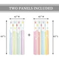 thumbnail image 4 of Kids Rainbow Curtains 42Wx63H Inch Rod Pocket Cartoon Cute Lovely Clouds Stars Colorful Stripes for Baby Girls Children Nursery Toddler Classroom Playroom Bedroom Window Drapes Fabric 2 Panels, 4 of 4
