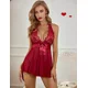 thumbnail image 4 of Lencería Sexy Para Mujer Babydoll De Encaje Cuello En V, 4 of 7