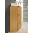 thumbnail image 3 of Hodedah Five Drawer Contemporary Wooden Chest in Beige Finish, 3 of 6