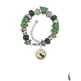 thumbnail image 2 of Silvertone Domed Music - Violin Green Christmas Bead Bracelet, 2 of 4