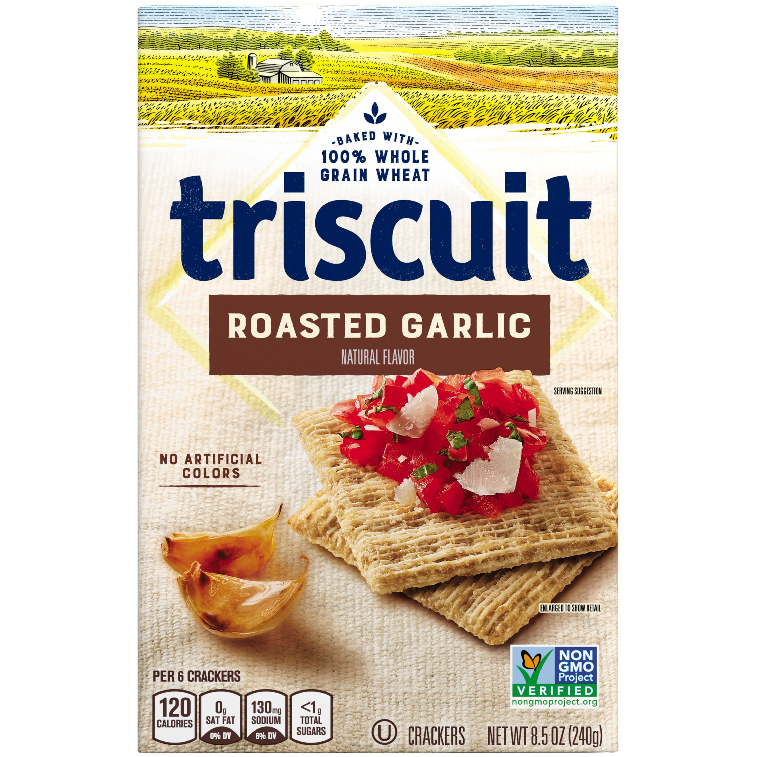 Triscuit Roasted Garlic Whole Grain Wheat Crackers, 8.5 oz Walmart
