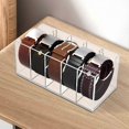 thumbnail image 5 of Acrylic Strap Organizer Clear Storage Keeper, Multi Slot Stand, Stackable Rack, Medium 5Grid Closet for Men Accessories, 5 of 5