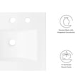 thumbnail image 2 of Modway Cayman Modern 18" Bathroom Sink in White With Rectangular Basin, 2 of 5