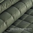 thumbnail image 4 of EVERGRACE Pearl Velvet Quilt Set King Size, Luxurious Soft Velvet Comforter Set, Lightweight Oversized Bedspread Coverlet, Box Stitch Quilted Bedding Sets for All Season, with 2 Shams, Olive Green, 4 of 8