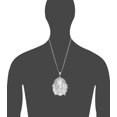 thumbnail image 2 of Huge Sterling Silver Jesus Head Pendant Necklace Diamond Cut Finish with 24 Inch Chain, 2 of 3