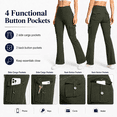 thumbnail image 5 of MASKERT Women's Fleece Lined Flare Pants, High Waisted Stretch Casual Pants, Water Resistant Warm Pants with 4 Pockets for Outdoor Travel and Daily Wear, 5 of 9