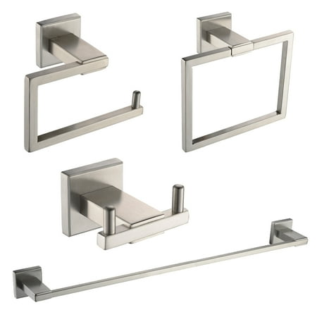 Stainless Steel Bathroom Accessories KES Bathroom 4 Piece Set Hardware Accessories SUS304 Stainless Steel Wall Mount, Brushed, LA242-42 ()