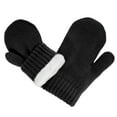 thumbnail image 2 of Jan & Jul toddler kids warm fleece lined knit mittens with thumb for fall winter (L: 2-5T, Black), 2 of 6