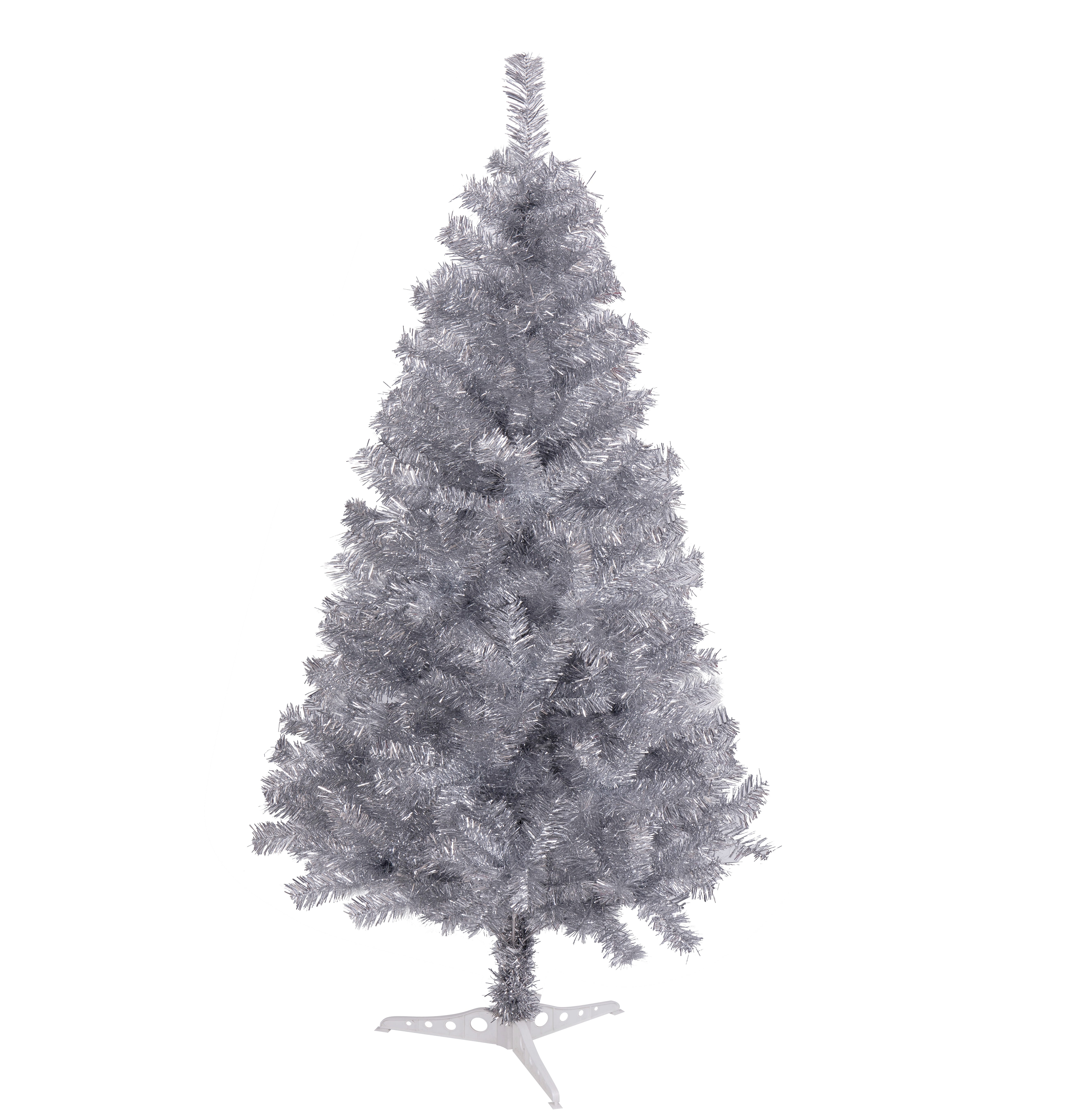 Fawyn Folding Artificial Christmas Tree for Home Seasonal Decoration Silver 6 ft Tinsel Christmas Tree with 450 Branch Tips for Xmas Party Indoor Outdoor