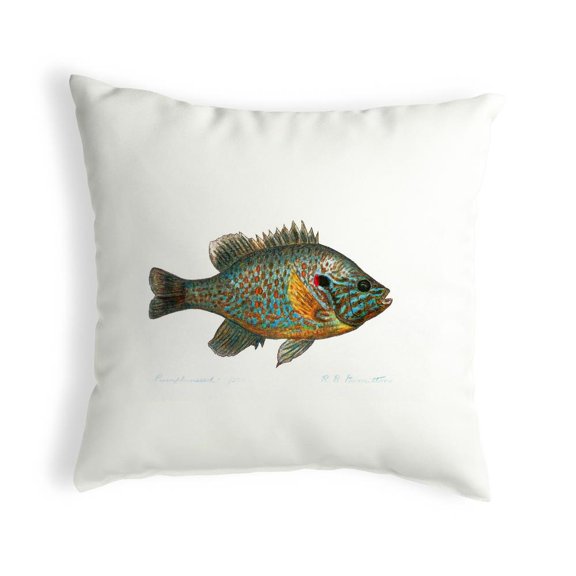 Betsy Drake Interiors Pumpkinseed Fish Large Noncorded Pillow