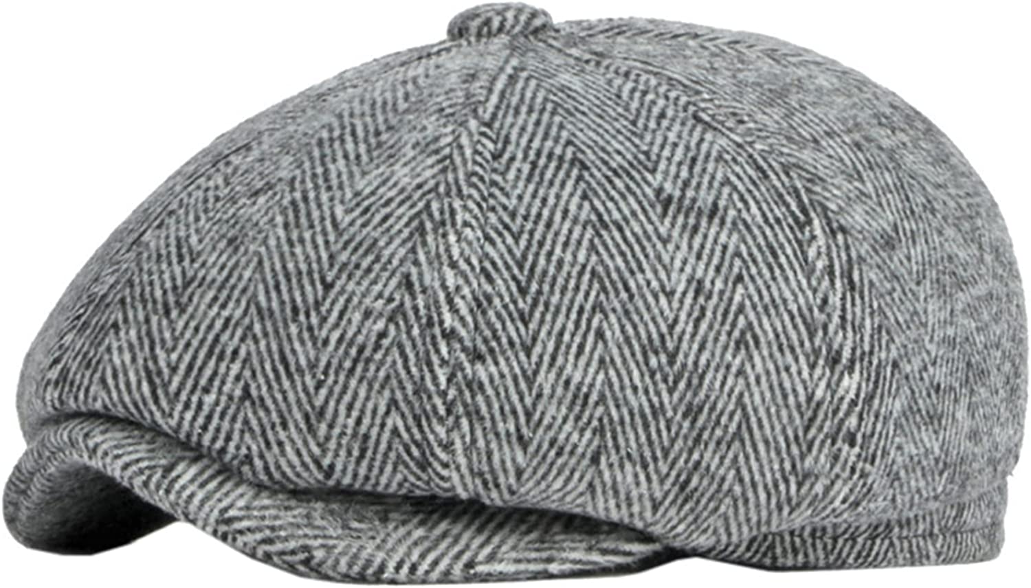 QWZNDZG Men's Newsboy Cap 8 Panel Lvy Flat Cap Vintage Warm Irish