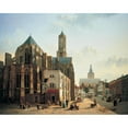 thumbnail image 2 of Jan Hendrik Verheyen 24x20 Black Ornate Framed Double Matted Museum Art Print Titled: View of the Choir and Tower of Utrecht Cathedral, 2 of 5