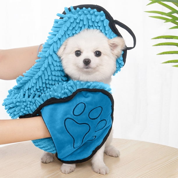 Toalla para perros para secar perros y gatos | Baño de microfibra suave Shammy | Secado Rápido Súper Absorbente | Lavable a máquina | Asas para un uso fácil | 62x23cm | 1 paquete