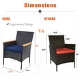 thumbnail image 6 of MF Studio 2 Pieces Outdoor Rattan Dining Chairs, All Weather PE Rattan Wicker Chairs with Cushion and Wooden Armrest, 6 of 12
