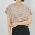 thumbnail image 4 of Timegard Hauts d'Été pour Femmes Manches Chauve-Souris Rayé Col Rond T-Shirts Amples Décontractés Tendance Confortables, 4 of 5
