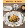 thumbnail image 3 of 15 Inch Round Placemats Set of 4, Thanksgiving Non Slip Heat Insulation PP Table Mats, Autumn Pumpkin Fall Maple Leaves Eucalyptus Washable Place Mats for Kitchen Dining Party Table Decor, 3 of 7