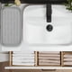 thumbnail image 5 of Bandeja organizadora de fregadero de silicona, bandeja dispensadora de jabón de silicona para el mostrador de cocina y baño (blanco), 5 of 7