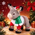 Musical Dominic the Donkey Christmas Plush, Singing and Dancing Battery ...