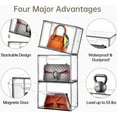 thumbnail image 3 of Purse Organizer for Closet,Clear Acrylic Display Case for Handbag Organizer, Purse Storage Box with Magnetic Door, Dustproof Storage Bins for Book, Collectibles, Cosmetic (Grey, 5), 3 of 12