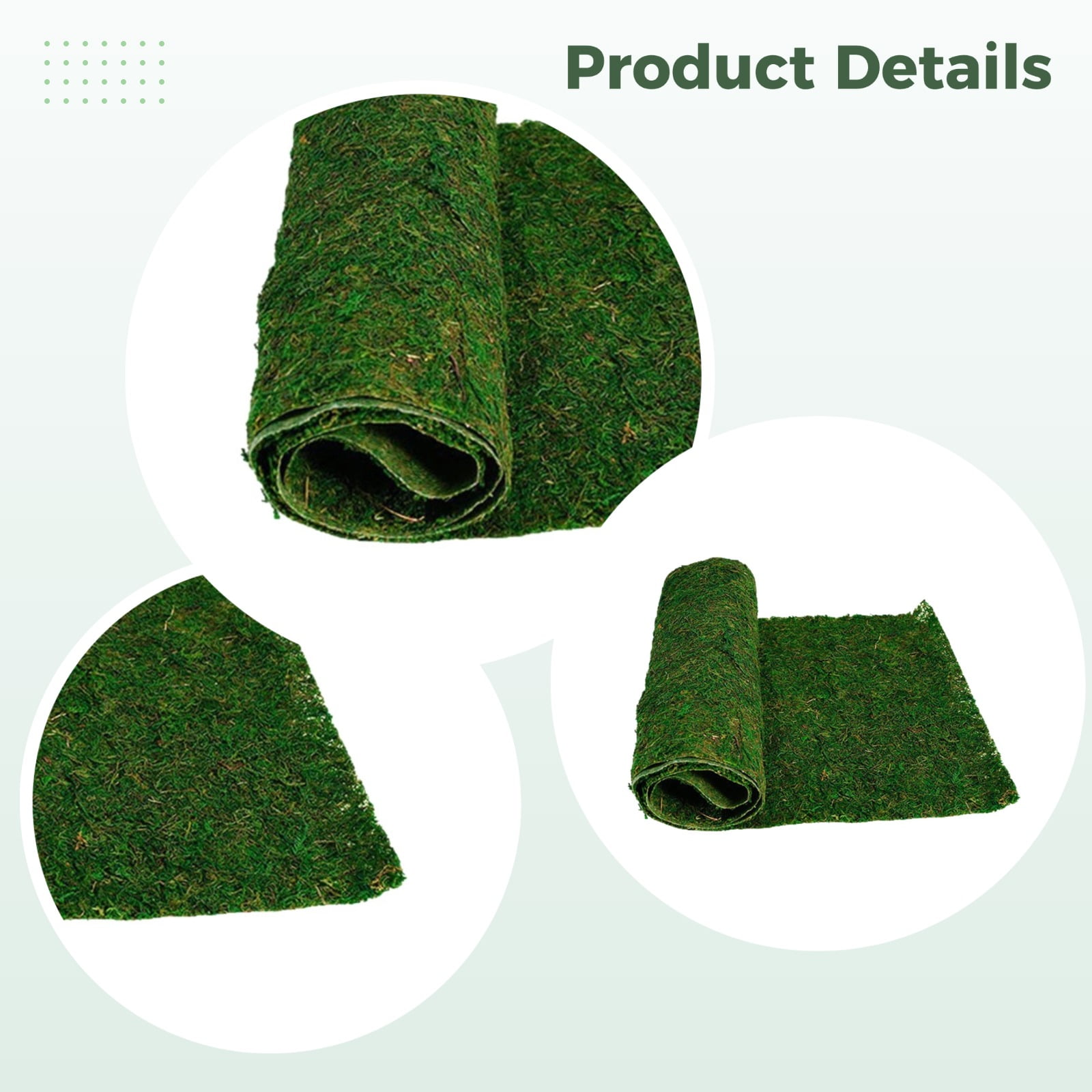47.2 in / 120 cm Artificial Moss Roll, Green Moss Sheet for Landscaping and Decoration, Faux Moss Table Runner for Wedding Party and Home Decor, Easy to Install, Lush Moss for Realistic Look