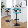 thumbnail image 2 of Gardenia Adjustable Bar Stool, Chrome Bar Stools, Bar Chairs, Swivel Bar Stools, Bar Stools Set of 2 (Teal Fabric), 2 of 6