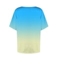 thumbnail image 6 of HomeDM Womens Square Neck Short Sleeve T Shirts Summer Going Out Tops Trendy Color Block Basics Tees S-2XL, 6 of 8