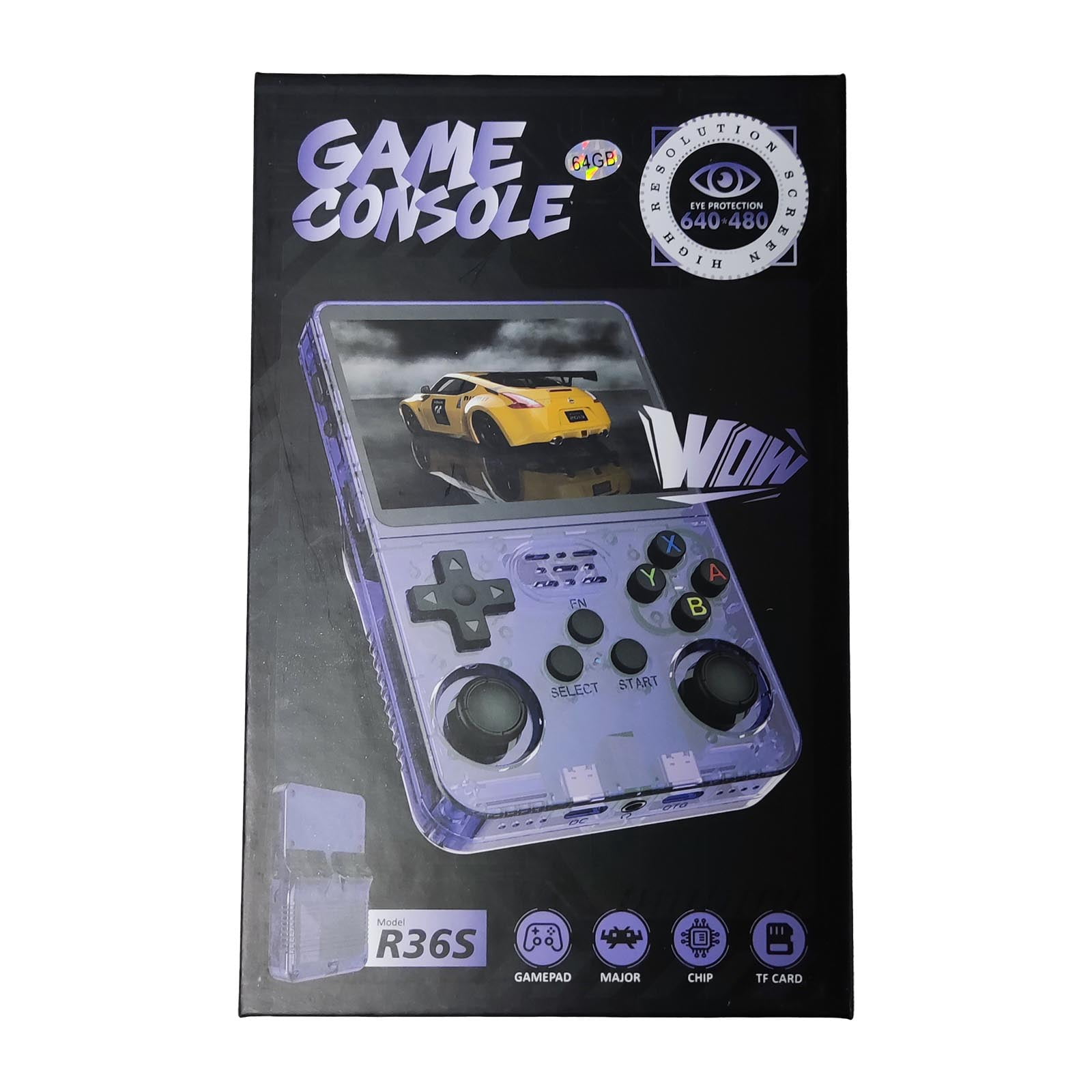 R36S Open Source Retro Handheld Blue64G: Large Screen, Long-Lasting Big Battery