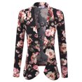 thumbnail image 1 of Doublju Women's Long Sleeve Draped Wide Shawl Lapel Blazer with Plus Size, 1 of 4