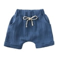 thumbnail image 4 of Baby Boy Girl 2 Piece Set Summer Cotton Linen Set for Babies Toddlers Tops Elastic Waistband Shorts Set Toddler Clothes Tor 3-24M, 4 of 4