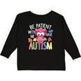 thumbnail image 3 of Inktastic Be Patient with Me I Have Autism with Owl and Puzzle Pieces White Text Boys or Girls Long Sleeve Toddler T-Shirt, 3 of 5