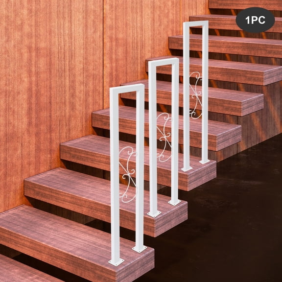 Modern U Shaped Handrails Stair Railing Indoor for Porch Garden Corridor White