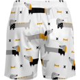 thumbnail image 4 of Sunyuer Men's Swim Trunks with Compression Liner 2-in-1 Drawstring Swimming Shorts Quick Dry Beach Board Shorts with Pockets, Cute Dachshund Dogs, XXL, 4 of 8