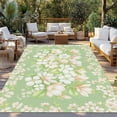 thumbnail image 2 of Spring Floral Outdoor Rug for Patio/Deck/Porch, Non-Slip Large Area Rug 3 x 5 Ft, Watercolor Orchid Flowers Leaves Botanical Green Indoor Outdoor Rugs Washable Area Rugs, Camping Rug Carpet Runner, 2 of 8
