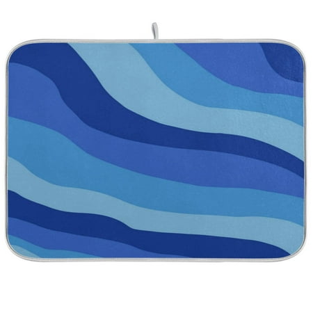 

Dish Drying Mat Multi-functional Absorbent Kitchen Drying Mat Foldable Drying Mat for Kitchen Drainer Rack 18 x24 Blue Gradient Wave