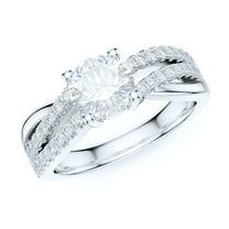 Sterling Silver Women's Crisscross Ring 1CT Simulated Round Brilliant Diamond Infinite Twisted Engagement Ring (7)
