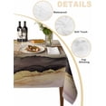 thumbnail image 2 of Marble Brown Gold Table Cloth, Abstract Watercolor Geometric Rock Waterproof Tablecloth for Rectangle Tables, Reusable Washable Fabric Table Cover for Restaurant Kitchen Dining Tables 52"x70", 2 of 6