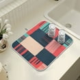 thumbnail image 4 of Yayeee Dish Drying Mat for Kitchen Counter 16" x 18" Microfiber Super Absorbent Coffee Decorative Pad, Red Teal Plaid, 4 of 9