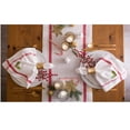 thumbnail image 5 of Contemporary Home Living Set of 6 White Embroidered Holly Corner with Red Bordered Napkin, 20", 5 of 8