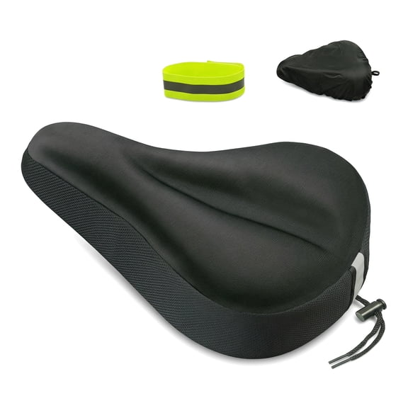 WZB Gel Bike Seat Cover, Padded Comfort for Indoor/Outdoor Cycling, 1-Pack