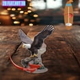 thumbnail image 5 of A rotating acrylic ornament featuring a detailed eagle in vibrant colors, symbolizing strength and freedom against a crisp white background, 5 of 6