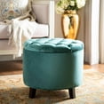 thumbnail image 3 of Safavieh Amelia Tufted Storage Ottoman-Color:Espresso/Spruce, 3 of 11